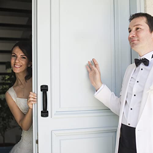 Keponbee Rustic Barn Door Handles Black Cast Iron Gate Handle Vintage Metal Solid Heavy Duty Sliding Door Handle Fence Cabinet Pull Grab Handle (Set Of 2)，7 Inch #TOP3