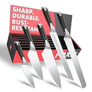 5-Piece Chef Knife Set: Ultra-Sharp German High Carbon Stainless Steel – Professional Kitchen Knives, Dishwasher Safe & Rust Resistant