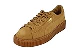 puma suede platform trace Veloursleder. PUMA Suede Platform Damen Sneaker Oatmeal-Gold UK 3_Adults_FR 35.5