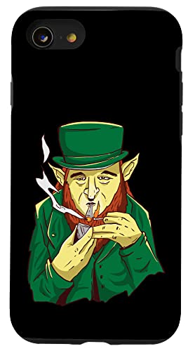 Iphone Se (2020) / 7 / 8 Pothead Leprechaun Smoking Marijuana Pipe Legalize Kush Case #TOP14