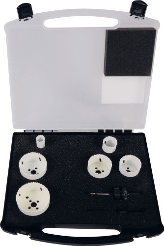 Projahn 68902 Pro Cut Elektro I - Juego de sierras de corona (bimetálicas, 8 piezas, incluye maletín)