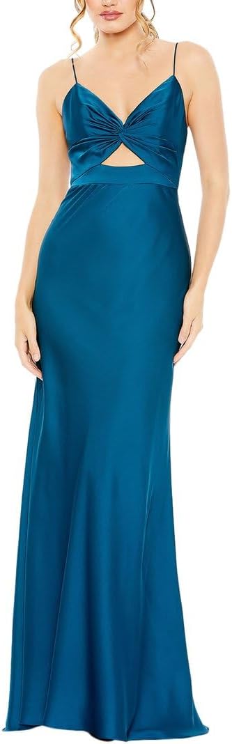 Gown with Tie Front and Keyhole Detail by Mac Duggal