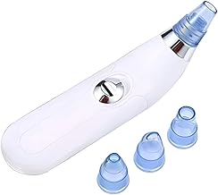 Derma Suction Pore Cleaner – Blackhead Remover Vacuum Device with Suction Heads – Electric Facial Skin Cleanser for Acne, Oil & Dead Skin Removal – Gentle for All Skin Types (White_4 D Suction)