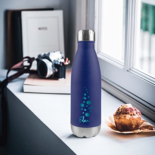 Lacor - 62588 Edelstahlflasche, Edan, Wasserflasche, doppelte Isolierwand, Schraubverschluss, BPA-frei, Fassungsvermögen: 0,5 l, Marineblau