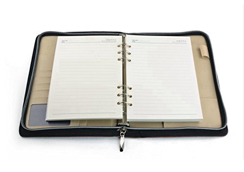 image for Chris-Wang Chris.W A5 Zipper Planner 6 Ring Binder Organizer with Line