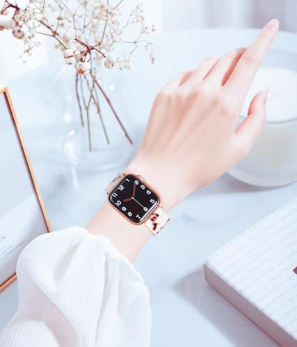 Image of iiteeology Compatible with Apple Watch Band 42mm 41mm 40mm 46mm 45mm 44mm, Light Resin with Stainless Steel Replacement Wristband for iWatch Ultra 3 /Ultra 2 49mm Series 11-1 SE 3