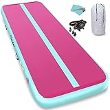 Furgle Inflatable Air Gymnastics Mat 10ft/13ft/16ft/20ft Tumble Track Inflatable Gymnastic Mat, 4/6/8 inches Thickness Tumbling Track Mat for Gymnastics/Yoga/Cheerleading Mat