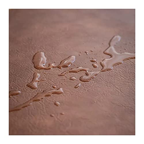 Chemin de table en cuir anti-tache marron réversible pour table en bois - 4