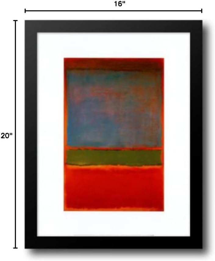 Violet, Green and Red 16x20 Framed Art Print by Rothko, Mark