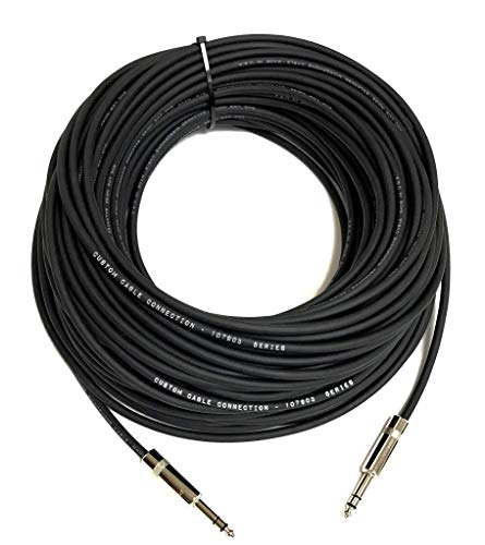 75 Foot Pro Audio Rean 1/4 Inch (6.35Mm) Trs To Rean 1/4 Inch (6.35Mm) Trs Balanced Cable With Rean Nys228 Nickel Plated Connectors By Custom Cable Connection #TOP3