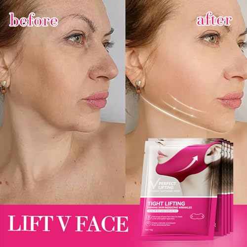 punkten Collagen V line lifting Mask Double Chin Reducer 5PCS Slimming Firming Moisturizing Skincare Face Mask