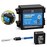MICTUNING Trailer Brakes Breakaway Kit with Charger, LED Indicator, Switch with 12V 5AH Built in Battery for RV Towing Trailer Caravan