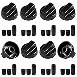 BaBahuanhuan 8 Pack Universal Knobs Replacement with 24 Accessories – Fits Gas Hobs, Electric Ovens & Thermostats, Heatproof Control Dials for, Stoves & Kitchen Appliances