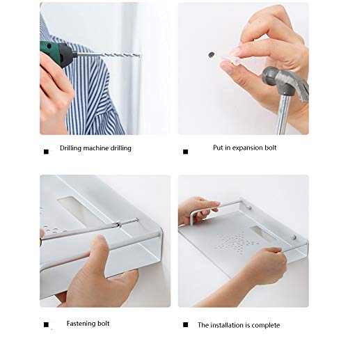 Soporte de estante de montaje en pared para DVD/soporte/soporte para decodificador de TV, enrutador, decodificador, soporte de estante de almacenamiento de montaje en pared de aluminio de e