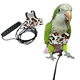 Copfeu Bird Flight Harness Vest, Parrot Suit with Leash for Cockatiels Conures Budgies Lovebirds African Grey, Flying Clothes Rope and Handle Outdoor Activities Training (Medium)