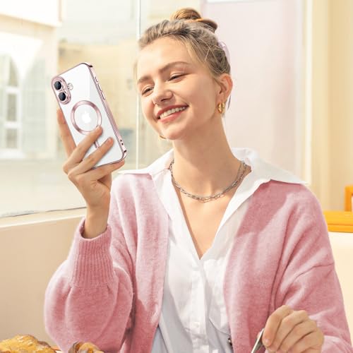 Coque iPhone 17 transparente rose anti-choc et anti-rayure d'objectif compatible MagSafe - 6