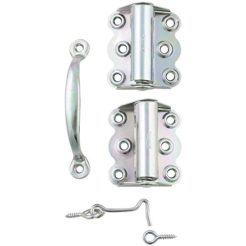 National Hardware N190-751 V92 Screen and Storm Door Hardware Set with Spring Hinges Hook and Eye Pull - Zinc Plated Steel for Left or Right Mount Applications