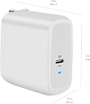 Amazon Basics 65W One-Port GaN USB-C Wall Charger with Power Delivery PD, Foldable Plug, Portable, Fast Charging for Laptops, Tablets & Phones, Non-PPS, White
