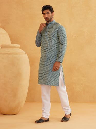Image of SOJANYA Men's Cotton Regular Fit Casual (Since 1958 Linen Foil Printed ONLY Long Kurta