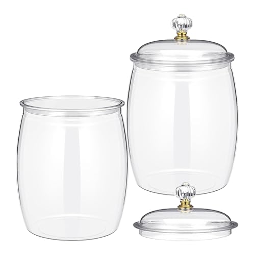 2-Piece Clear Plastic Jars,78 oz Airtight Food...