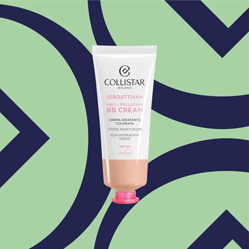 Collistar Idroattiva+, BB Cream Viso Antipollution, 100H Feuchtigkeit, SPF 30, Unmerkliche Textur, für alle Hauttypen, auch empfindliche, Nr. 1 Hell, 50 ml