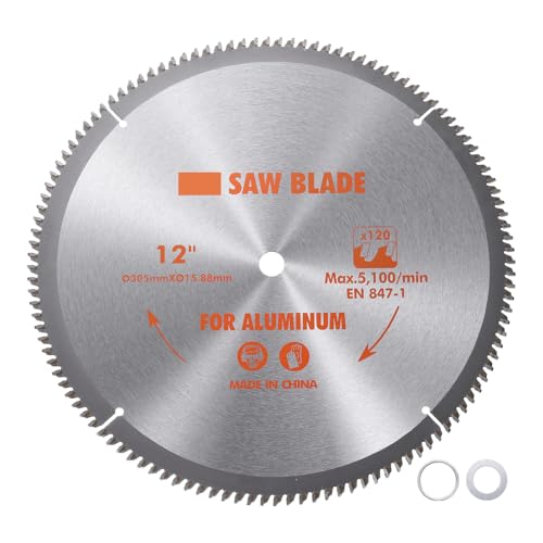 Kozelo Circular Saw Blade - [12-inch x 120 Teeth x 5/8-inch Arbor] Circular Cutting Blade with 5/8" to 3/8" Washer Adapter for Woodworking Plastic Use, 0.118-inch Kerf -  klf240205zz000407