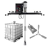 980W Electric Paint Mixer with 400mm Foldable Impeller, IBC Paint Mixer, 900mm Stainless Steel Stirring Rod, 720-1200mm Adjustable, for Stirring Paint, Coating, Glue, Cement
