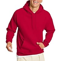 Hanes Men's Pullover EcoSmart Hooded Sweatshirt, Deep Red, XX-Large