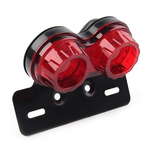 Feu arrière LED intégré pour moto avec clignotants doubles et support de plaque universel