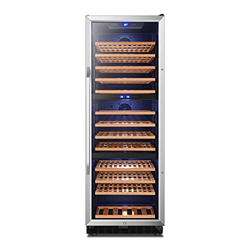Adega Climatizada 145 Garrafas Krauer Triple Zone Compressor Portas de Vidro Duplo E Inox Iluminação