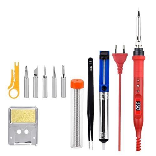 はんだごて セット はんだごてキット LCD 照明 多機能ボタン 温度調節可能 はんだごてステーション 溶接ごて 80W DIYや修理に多目的に使える(White)