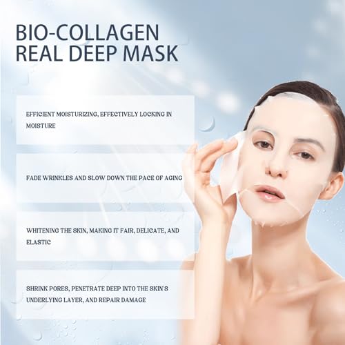 Bio Collagen Real Deep Mask,Deep Hydrating Collagen Mask,Collagen Face Mask Overnight,Pure Collagen Reverse Film Volume Peel Off Mask(4pcs) - Image 6