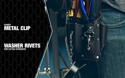 image for Southwire POUCH4 Leather Tool Pouch; 5 Pocket Pouch with Electrical Ta