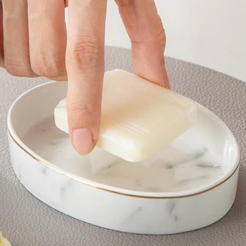 Cerámica sanitaria: solucione el desorden del baño con este juego de 4 piezas para cepillo y taza 5