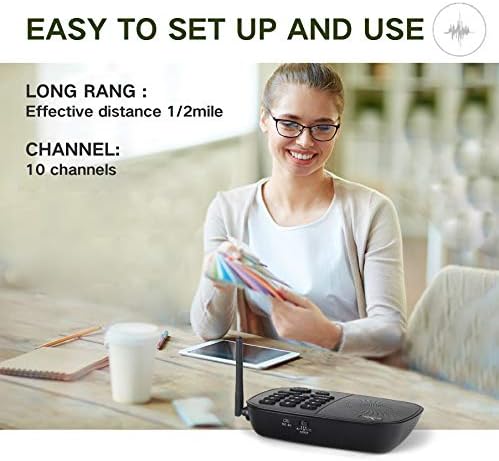 Hosmart 1/2 Mile Range 10-Channel Intercom System for Home or Office, Plug-and-Play Intercom, Easy to Use with Clear Sound, Without Yelling [2020 New Version]