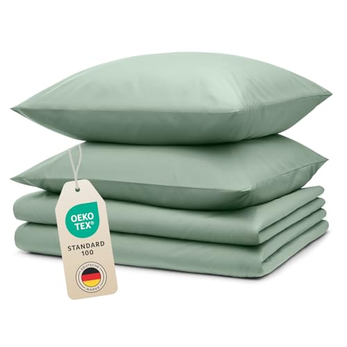 Blumtal Bettwäsche 2X 135x200cm + 2X 40x80cm Kopfkissenbezug - Oeko-TEX...