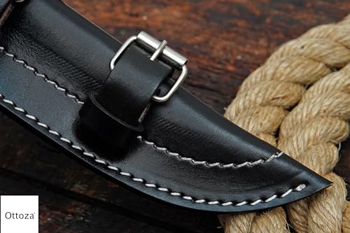 Ottoza Top Grain Leather Knife Sheath for Fixed Blade Knives, Vertical Holster With Belt Holder, No:162 by Ottoza - Used condition - Image 5