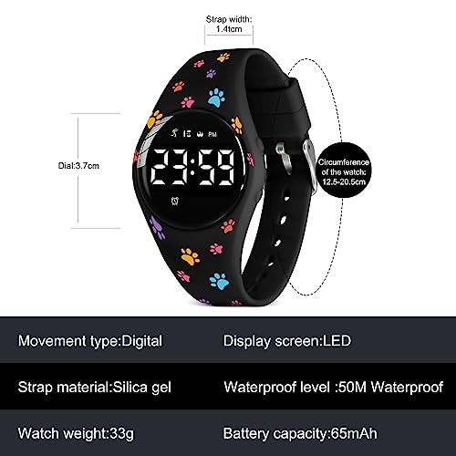 Image of Kids Watches for Girls Boys Digital Sport Watch with Step Counter Pedometer Vibration Alarm Clock, No App Waterproof Fitness Tracker Kids Watch Boys Girls Teens Students Ages 5-16