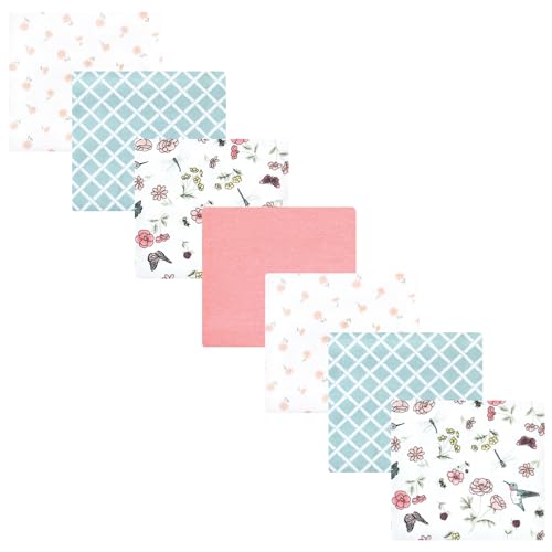 Image of Hudson Baby Unisex Baby Cotton Poly Flannel Receiving Blankets Bundle, Hummingbird Garden, One Size
