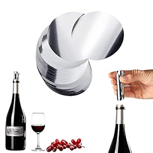 50 stuks aluminiumfolie, wijnschenktuit, druppelstop, wijnhulp, druppelvrij, herbruikbare wijnschenktuit, wijnschenkhulp…