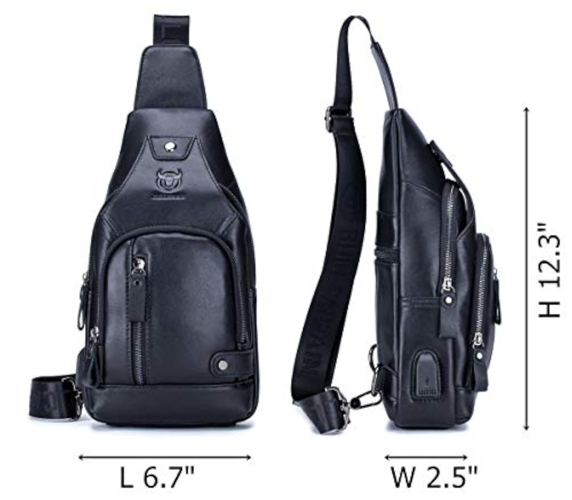 Men's Genuine Leather Sling Crossbody Bag