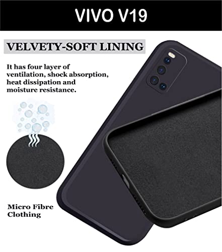 Image of A rtistque Liquid TPU Silicone Matte Shockproof Flexible with Camera Protection Soft Back Cover Case for Vivo V19 - Black
