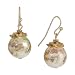 1928 Jewelry Womens Gold Tone Floral Pearl Decal Wire Drop Earrings, Multi, 1.5
