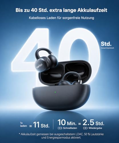 EarFun Clip 2 Open Ear Kopfhörer, Bluetooth Clip On Earbuds, bequem, Leicht – Ansicht 6