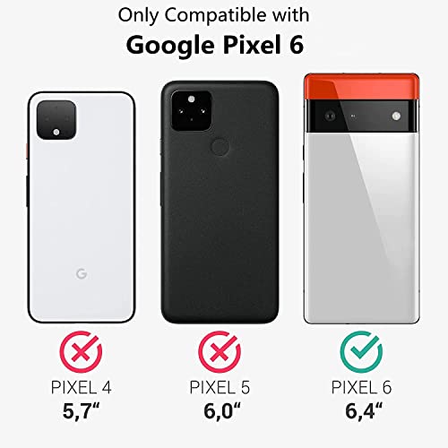 iCoverCase for Google Pixel 6 Case with Card Holder, Pixel 6 Wallet Phone Case for Women Men [RFID Blocking] PU Leather Protective Wallet Case for Pixel 6 (Light Brown)