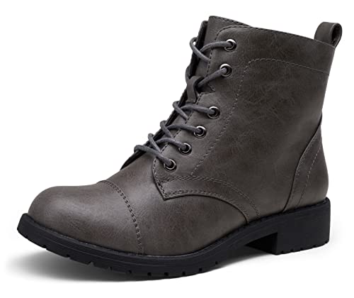 Vepose Women's 910 Ankle Boots, Low Heel Lace Up Fashion Booties, Grey, Size 8.5 Us(Cjy910 Grey 08.5) #TOP11