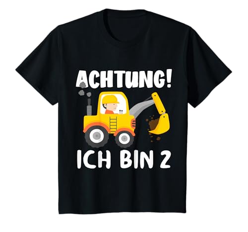 2. Geburtstag Jungen 2 Jahre Bagger Baustelle Geburtstags T-Shirt