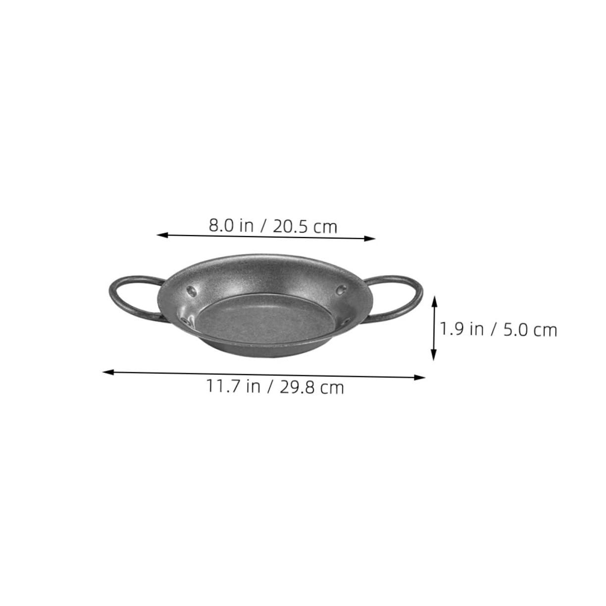 KICHOUSE Retro Style Double Handle Stainless Steel Paella Pan for Seafood Pasta and Fried Chicken Thickened Cooking Pot for Home Use Elegant Kitchen Accessory