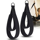 Juego de 2 correas de yoga con diseño de doble anillo para estiramiento prenatal y ejercicios reformadores con lana Primalog algodón y material de nailon