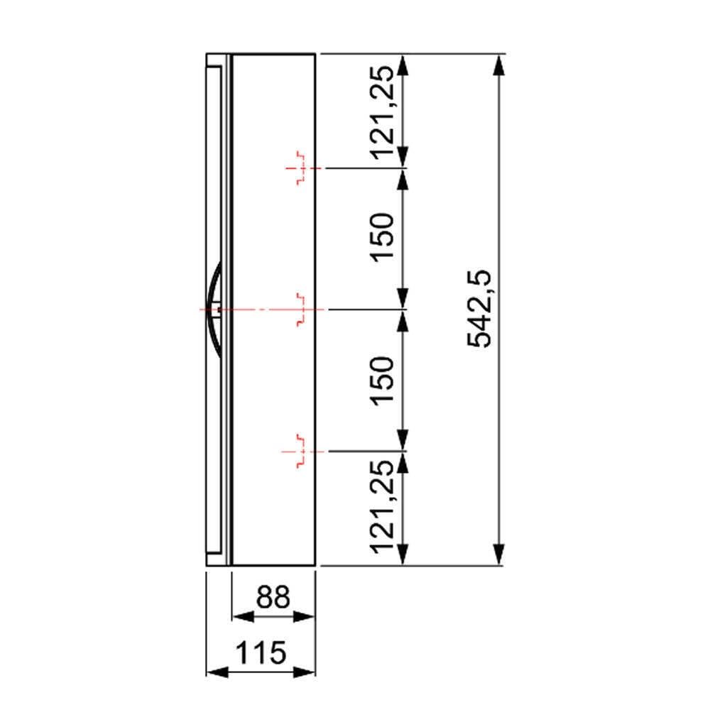 Cuadro Eléctrico 42 Módulos De Superficie - pared. Filas - Envolvente Para Protecciones - Instalación Segura - Medidas 362 x 544 x 104 Mm